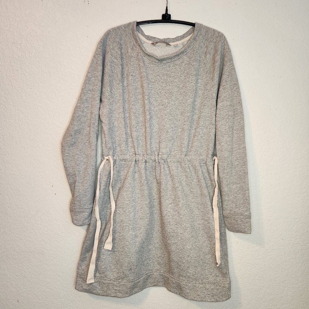 Athleta Gray Side Cinch Casual Sweatshirt Dress, Size M